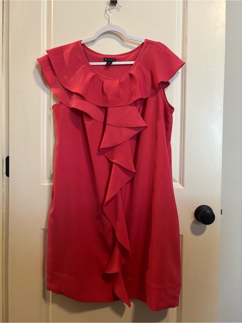 new directions Ruffle-Front Sleeveless Mini Dress in Pink